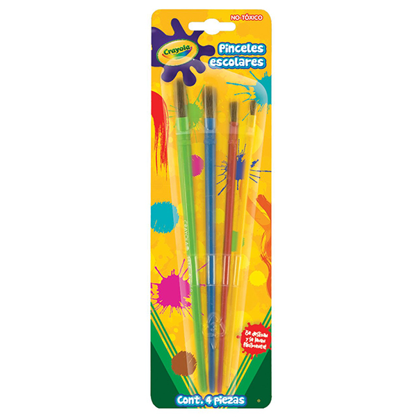4 Pinceles Escolares