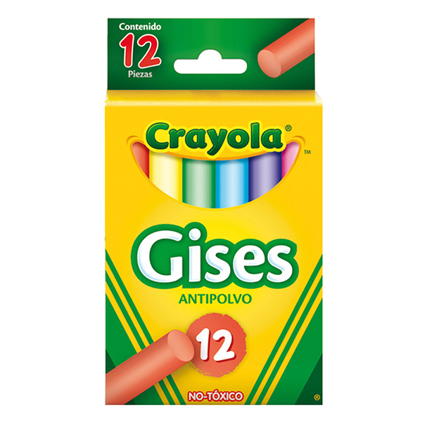 12 Gises de Color Antipolvo