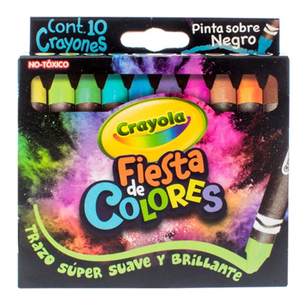 10 CRAYONES FIESTA DE COLORES