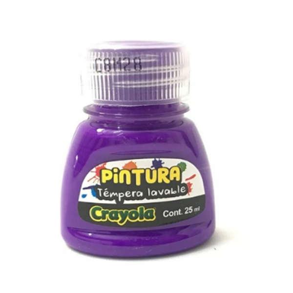 Pintura Unicolor témpera 25 ml morado 10pzas