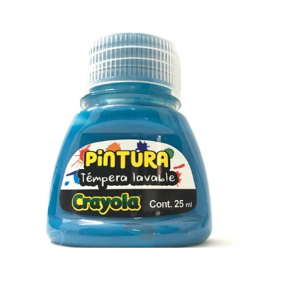 Pintura Unicolor témpera 25 ml Turquesa 10pzas
