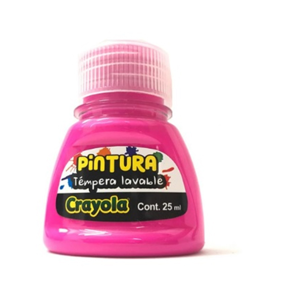 Pintura Unicolor témpera 25 ml Rosa 10pzas