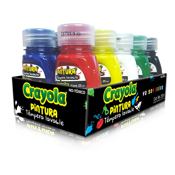 Multipack pinturas témpera 25 ml 10 pzas/colores 