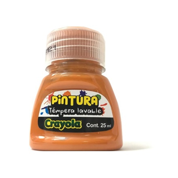 Pintura Unicolor témpera 25 ml naranja 10pzas
