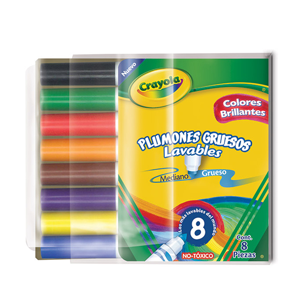 8 Plumones Gruesos Lavables