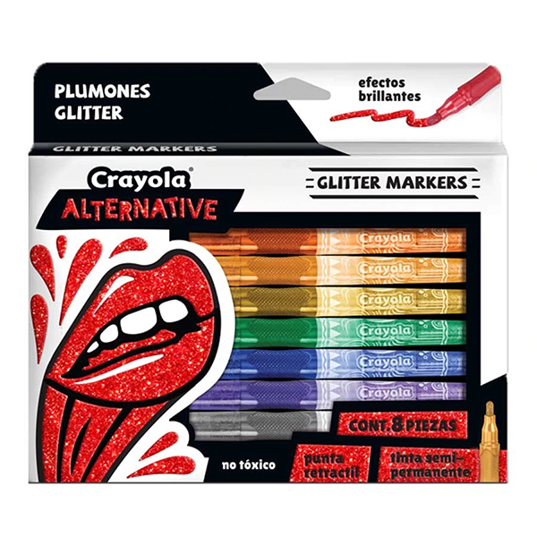 8 Plumones Glitter ALTERNATIVE 