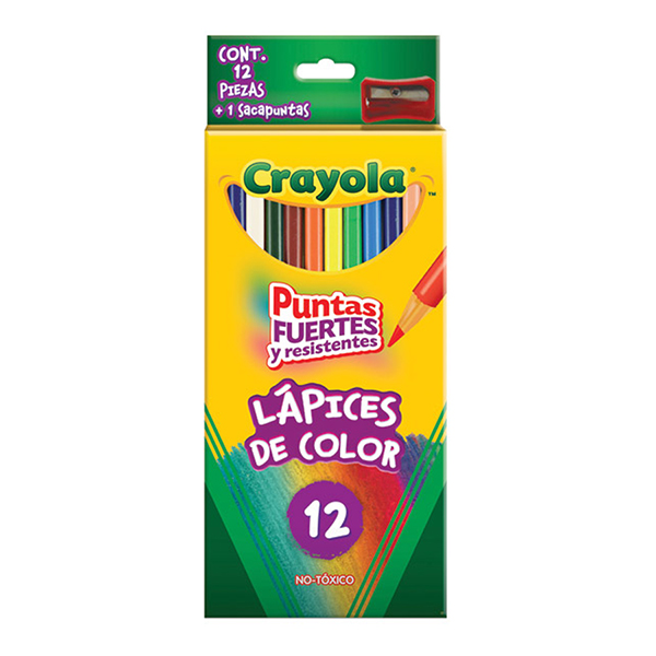 12 Lápices de Color con Sacapuntas