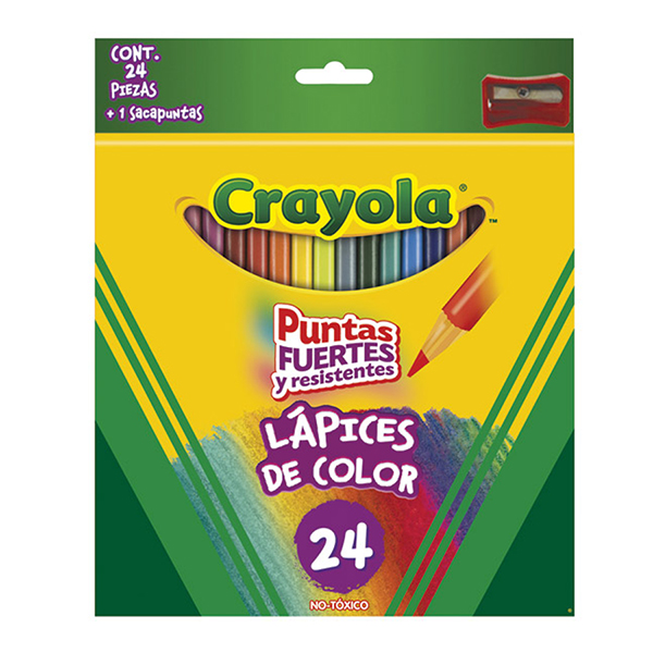 24 Lápices de Color con Sacapuntas
