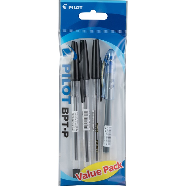 BOLIGRAFO BPT NEGRO MEDIANO BLISTER C/3