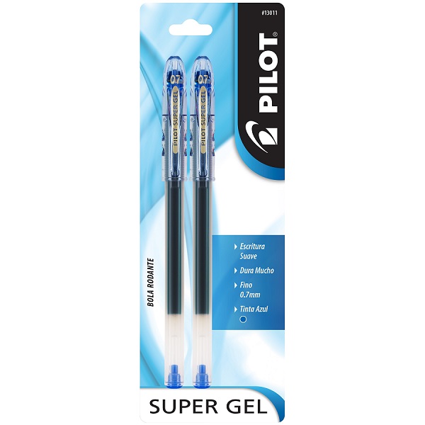BOLIGRAFO SUPER GEL AZUL BLISTER C/2