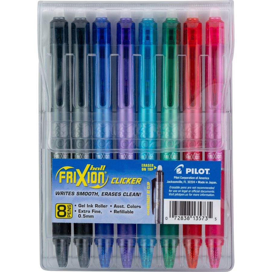 BOLIGRAFO FRIXION CLICKER EXTRA FINO 0.5 BLISTER C/8 COLORES SURTIDOS