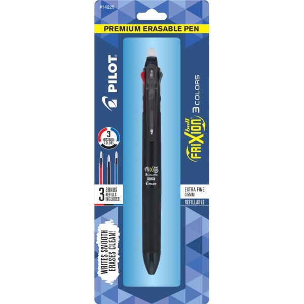 FRIXION BALL TRES COLORES EXTRA FINO (NEGRO, AZUL, ROJO) BLISTER C/1