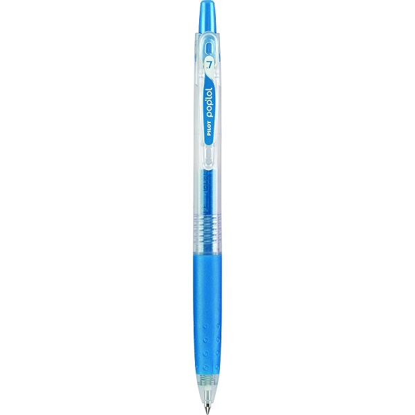 BOLIGRAFO RETRACTIL POP LOL Fino (0.7 MM.) AZUL METALICO