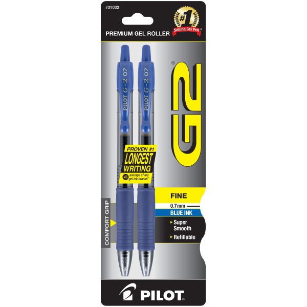 BOLIGRAFO G2-7 AZUL FINO BLISTER C/2