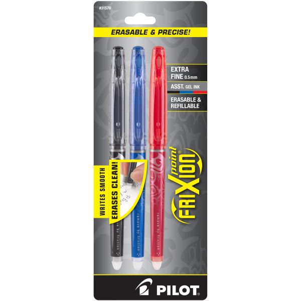 BOLIGRAFO FRIXION POINT COLORES SURTIDOS NEGRO, AZUL, ROJO BLISTER C/3