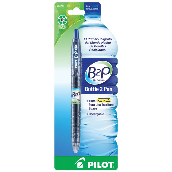 BOLIGRAFO B2P TINTA GEL AZUL FINO BLISTER C/1