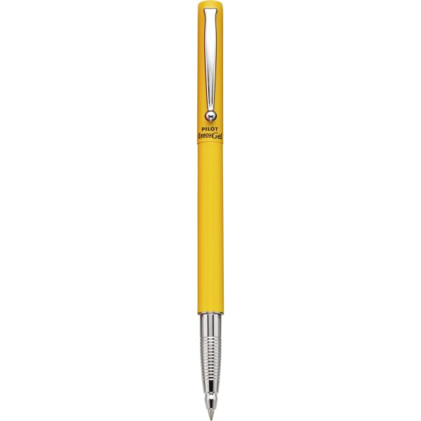 Bolígrafo Execugel, tinta de gel color negro, cuerpo amarillo (PROMOCIONAL)