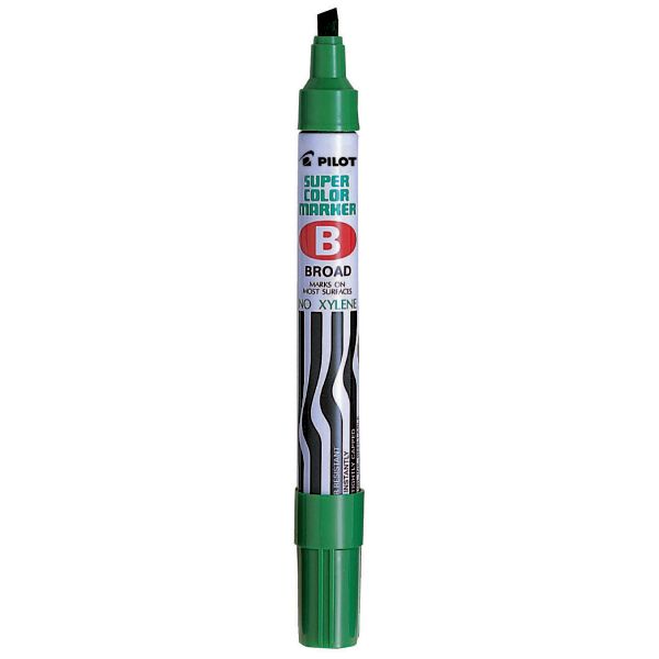 Marcador permanente SCAB, color verde, punta cincelada
