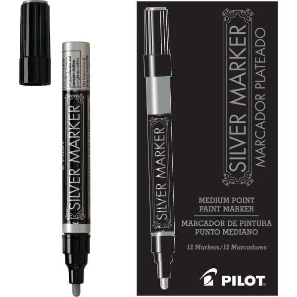 Marcador creativo Silver, color plateado, punta mediana