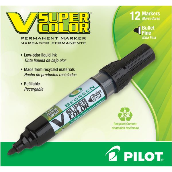 MARCADOR PERMANENTE V SUPER COLOR NEGRO PUNTA BALA FINO
