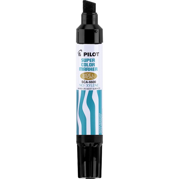Marcador permanente SCA 6600 color negro, punta cincelada jumbo