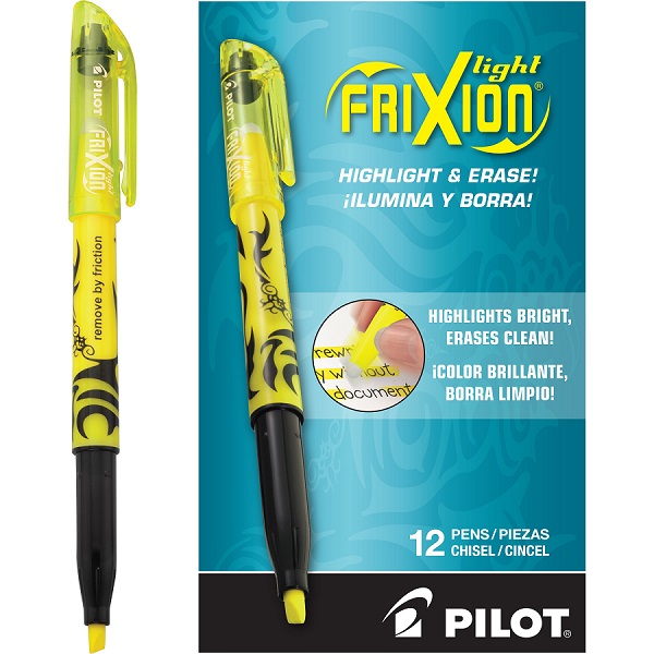 Resaltador borrable Frixion Light, color amarillo, punta cincelada