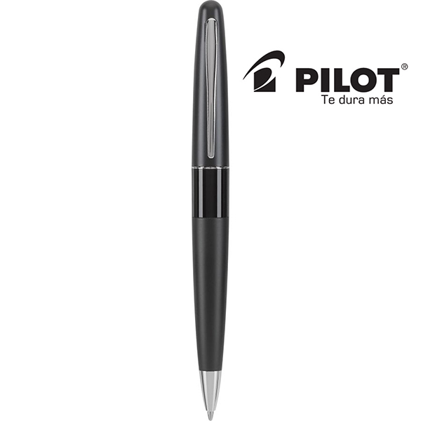 Bolígrafo MR, cuerpo negro, acento liso, tinta negra