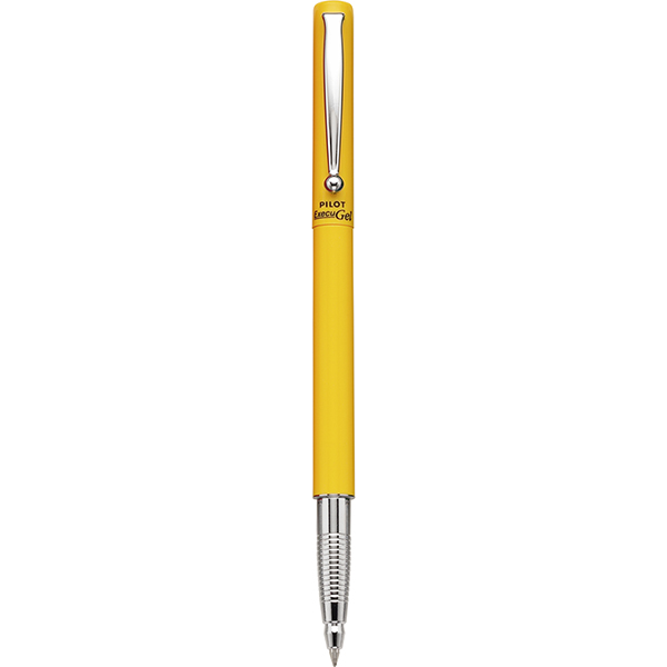 Bolígrafo Execugel, tinta de gel color negro, cuerpo amarillo